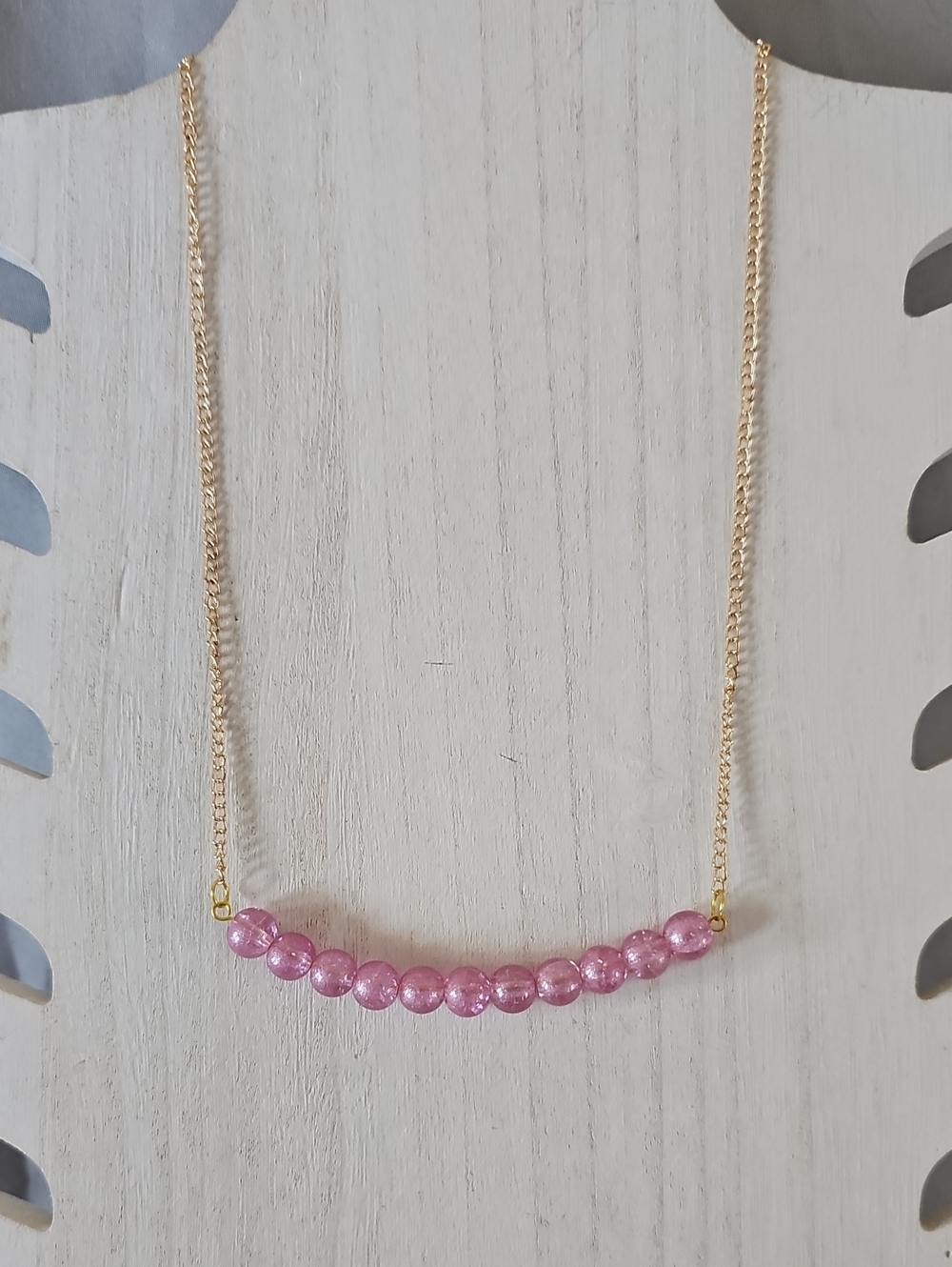 Delicate Pink Bead Necklace